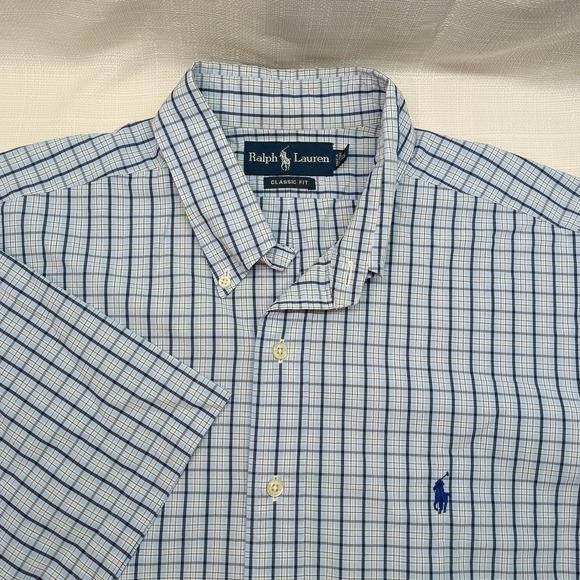 Ralph Lauren Other - Ralph Lauren Men's Size XL Classic Fit Blue Plaid Short Sleeve Button Down Shirt